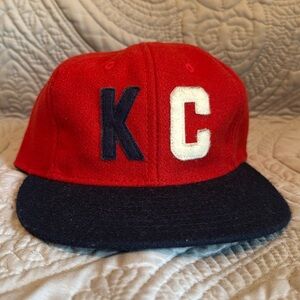 Ebbets Field Flannels Red and Navy KC Wool Baseball Cap